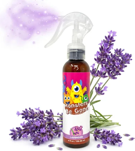 Vista 10 de Monsters Be Gone - Aerosol para el cuerpo y el lino, neutralizador de olores natural, no tóxico, ambientador de habitación para niños (polvo lácteo)