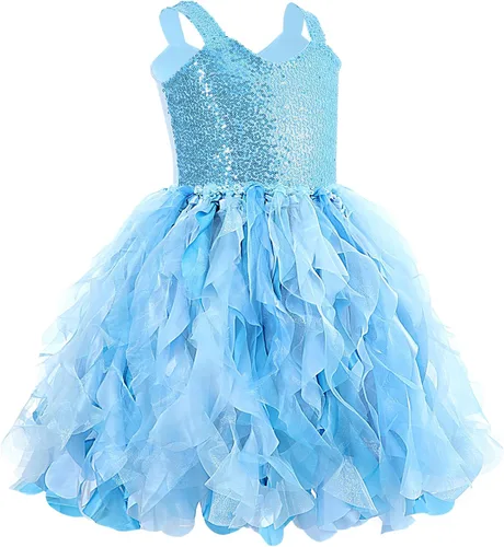 Vista 2 de Suppromo Vestido tutú para niñas pequeñas, fiesta de cumpleaños, vestido de tul con lentejuelas brillantes para niñas pequeñas, concurso