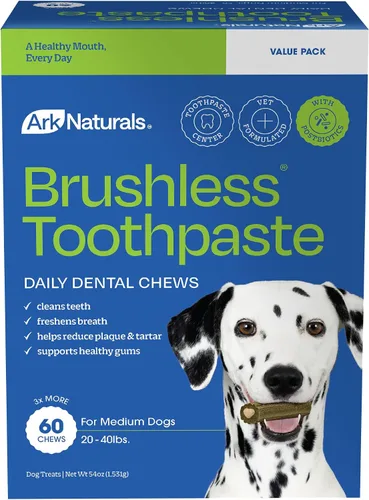 Vista 17 de Ark Naturals Pasta Dental sin Cepillo, Masticables Dentales para Perros de Razas Extra Grandes, Refresca el Aliento, Textura Única Ayuda a Reducir