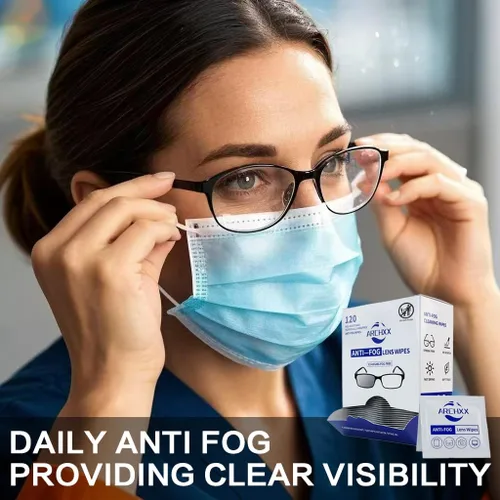 Vista 3 de ARCHXX Toallitas antiempañamiento para gafas, 120 unidades, toallitas de limpieza prehumedecidas, limpiador de lentes para gafas, gafas de sol
