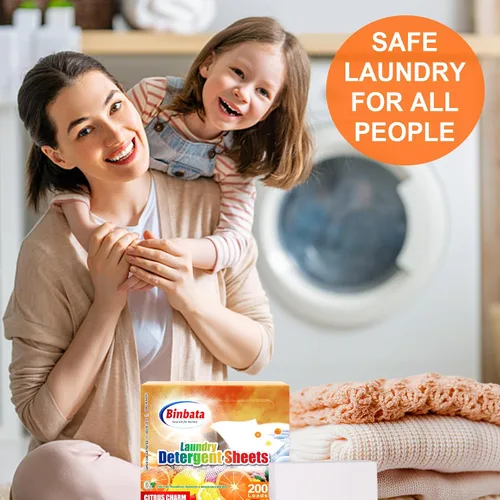 Vista 7 de Binbata Hojas de detergente para ropa, 200 cargas, aroma cítrico, hipoalergénicas, ecológicas, biodegradables, sin plástico, sin líquido, aptas