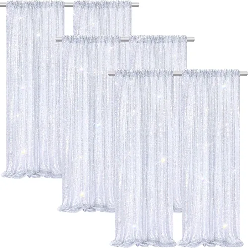Vista 67 de B-COOL Cortinas de Fondo de Lentejuelas Azul Bebé 2 Piezas 2ftx8ft Fotografía para Fiestas Fondo Brillante Cortinas para Prom Bodas Baby Shower