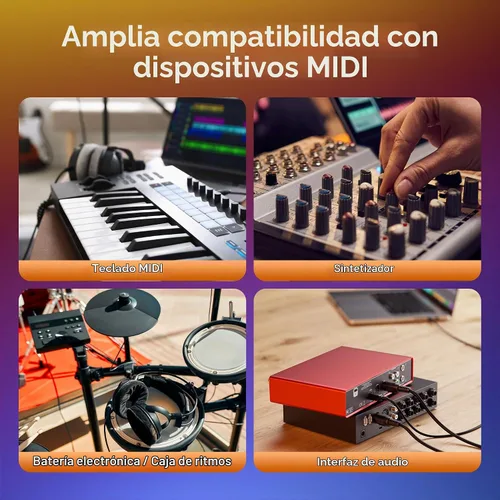Vista 4 de Cable Matters Paquete de 2 cables MIDI DIN de 5 pines, cable MIDI de 5