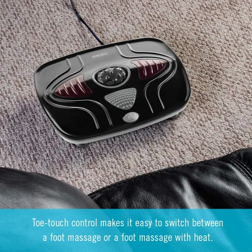 Vista 5 de HoMedics Masajeador de pies con vibración: máquina masajeadora de pies portátil con calefacción, calor calmante con sensaciones multipunto y control