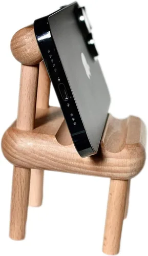Vista 4 de Soporte de madera para teléfono celular, soporte desmontable para teléfono celular, soporte para teléfono inteligente adecuado para todos