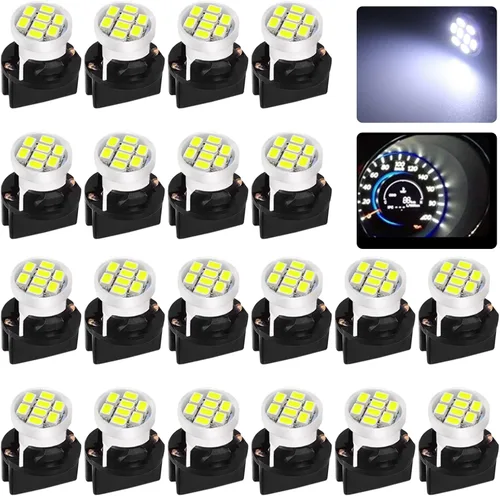 Vista 13 de T10 194 168 Bombillas LED azules para instrumentos del panel de control con enchufe de bloqueo giratorio T10, focos LED súper brillantes para panel