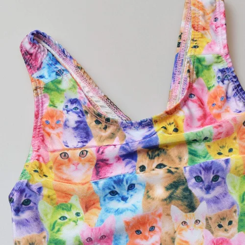 Vista 3 de Trajes de baño de una pieza para niñas con unicornio, sirena