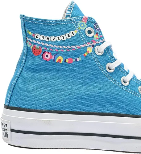 Vista 3 de Converse Chuck Taylor BlueEmbroidered Lift Sneakers Mujer Sz 7, Azul