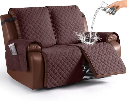 Vista 11 de KinCam Funda impermeable para sofá biplaza reclinable, funda antideslizante para sofá reclinable de 2 asientos, funda de sofá reclinable, protector