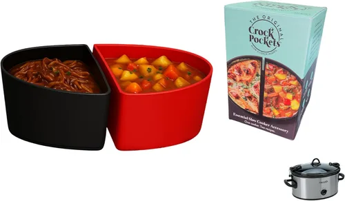 Vista 12 de CrockPockets® Divisores Reutilizables de Silicona para Olla de Cocción Lenta – Juego de Divisores de 6Qt (Paquete de 2), Antiadherente, Resistente a