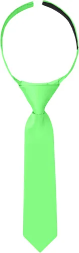 Vista 15 de Jacob Alexander Corbata de gancho y bucle de color sólido preatada de 8 pulgadas para niños pequeños Manzana Verde (Apple Green)