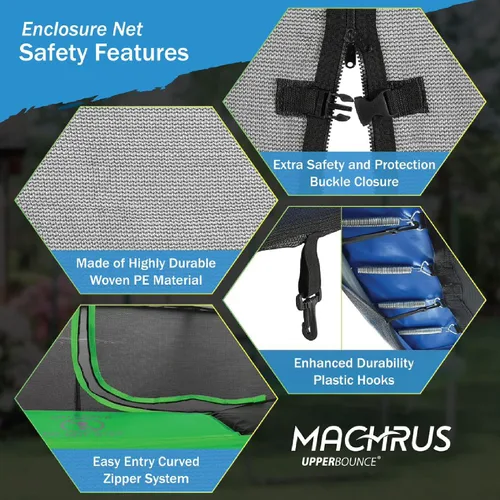 Vista 2 de Upper Bounce Machrus - Red de repuesto para cama elástica de 7.5FT 8FT 9FT 10FT 12FT 13FT 14FT 15FT 16FT - Red de seguridad para postes rectos/arcos