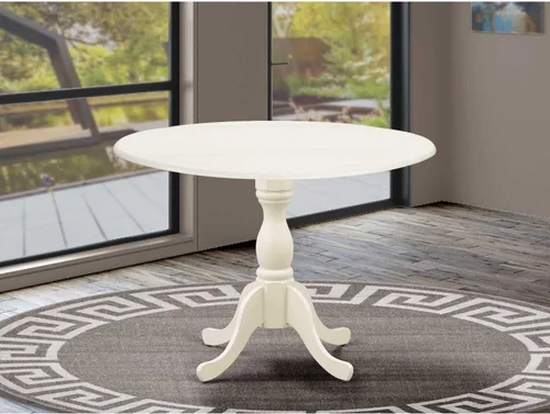 Vista 21 de HomeStock Mesa de comedor redonda de madera, mesa de cocina resistente para espacios pequeños, color negro y cereza/36 pulgadas sin gotas