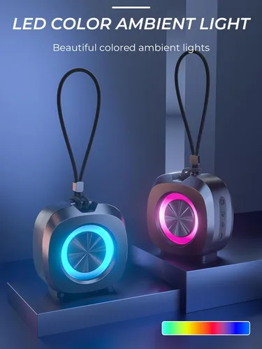 Vista 2 de Altavoz Bluetooth Reproductores multimedia portátiles, sonido estéreo claro y fuerte, altavoz inalámbrico de graves profundos con luces TWS IPX5