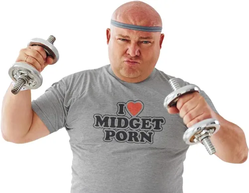Vista 2 de DIRTYRAGZ Camiseta con texto en inglés "I Love Midget Porn" para hombre, camisetas ofensivas inapropiadas para hombres o mujeres, camiseta divertida