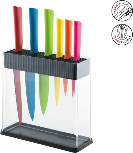 Vista 2 de Kuhn Rikon Vision - Soporte para cuchillos (cuchillos no incluidos), Bloque de cuchillos negro, 1, Transparente