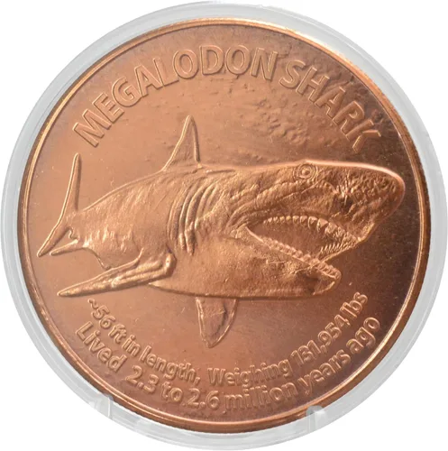 Vista 8 de Apatosaurio Dinosaurio Prehistórico - 1 onza.999 cobre puro redondo coleccionable de 39mm moneda de desafío en cápsula - COA de Heavenly Metals