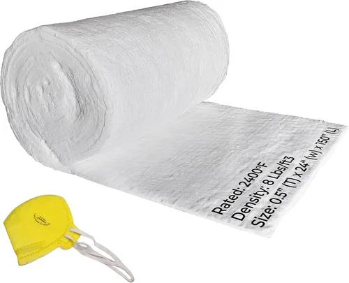 Vista 8 de SIMOND STORE Manta aislante de fibra de cerámica, 8# 2400F, 0.5 x 24 x 36 pulgadas, manta aislante ignífuga de alta temperatura para estufa de leña