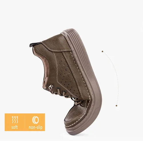 Vista 6 de Zapatos invisibles de aumento de altura para hombre, zapatillas de deporte transpirables con cordones Oxford, zapatos de elevación de tacón oculto