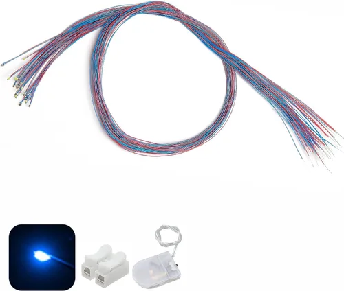 Vista 12 de 50 piezas pre-cableadas micro LED pre-soldadas 0402 SMD LED con accesorios de montaje para la construcción de modelos principiantes