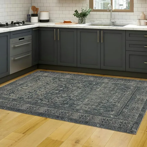 Vista 48 de Alfombra de área de 5 x 7, alfombra bohemia vintage, ultra suave, de pelo bajo, lavable, antideslizante, resistente a las manchas, alfombra impresa