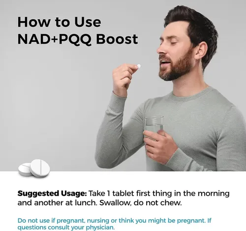 Vista 5 de Best 365 Labs NADPQQ Boost Suplemento NAD+ y PQQ Apoya la función mitocondrial y la energía celular Alta biodisponibilidad 30 cápsulas