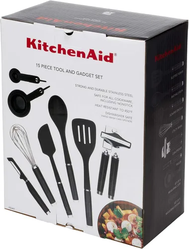 Vista 4 de KitchenAid Juego de herramientas y artilugios clásicos, 15 piezas, negro