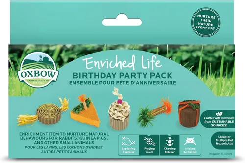 Vista 13 de Oxbow Timothy Hay Party Pack, Rabbit & Guinea Pig Toys, Bunny Enrichment