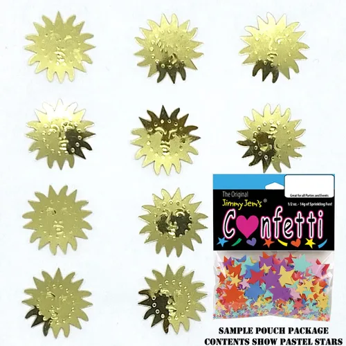 Vista 3 de Confeti Sun Face Gold - Paquete al por menor #8600 QS0