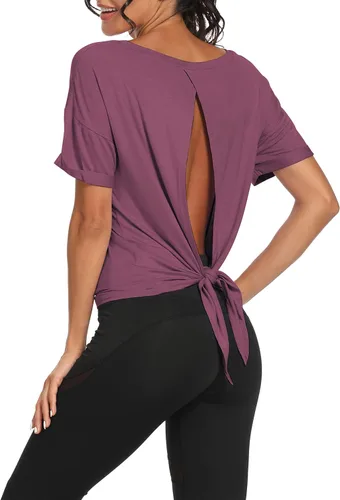 Vista 29 de Bestisun - Camisetas de tirantes para mujer con espalda abierta, ropa deportiva para entrenamiento, yoga y ejercicio Verde militar