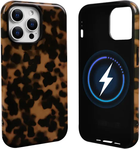 Vista 14 de NITITOP Funda magnética compatible con iPhone 11, compatible con MagSafe lindo diseño estético de leopardo ámbar tortuga para mujeres, hombres