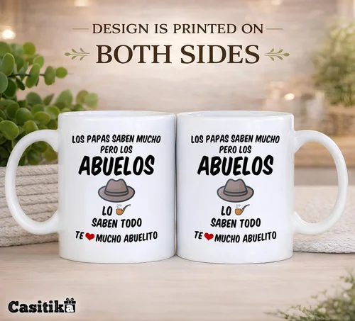 Vista 7 de Casitika Regalos para el Mejor Abuelo del Mundo. Taza de café Abuelito de 11 oz. Copas de abuelo en español. Taza de Regalo del Día del Padre