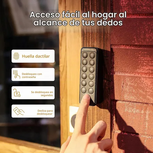 Vista 2 de SwitchBot Smart Keypad Touch para SwitchBot Lock, Entrada sin llaves con huella dactilar para el hogar, IP65 a prueba de agua, admite contraseñas