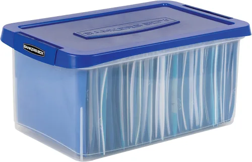 Vista 3 de Caja de archivo Bankers Box de plástico resistente de 20" para cartas Protect letter files in a tough plastic box with hanging rails that keeps
