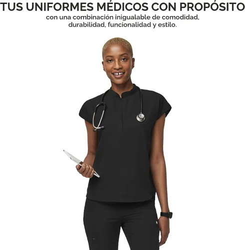 Vista 8 de FIGS Rafaela Oversized Scrub Top for Women Negro