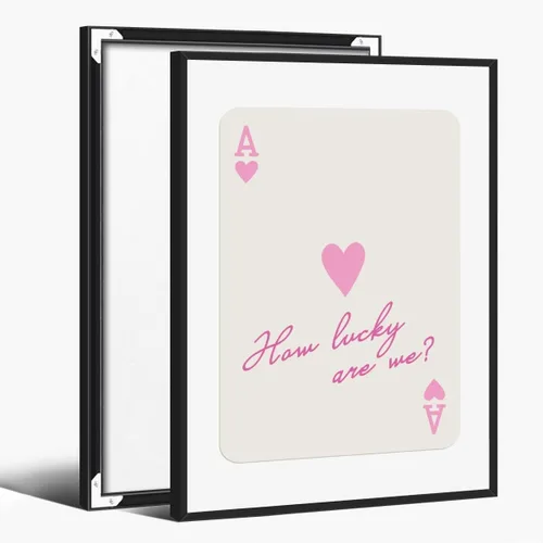Vista 16 de Arte de pared moderno Ace of Hearts How Lucky Are We Poster Retro Funky Estético Lienzo Impresiones Verde Salvia Carteles Póster Femenino Coqueta