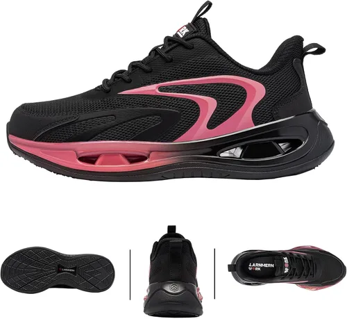 Vista 3 de LARNMERN Wide Steel Toe Shoes for Women Work Safety Sneakers Lightweight Comfortable Breathable Tennis Shoe Indestructible Boots