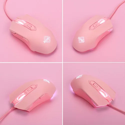 Vista 3 de Lomiluskr Ratones para juegos AJ52 con cable, programables 7 botones, ratones de computadora con retroiluminación LED RGB, 500-2750 DPI ajustable