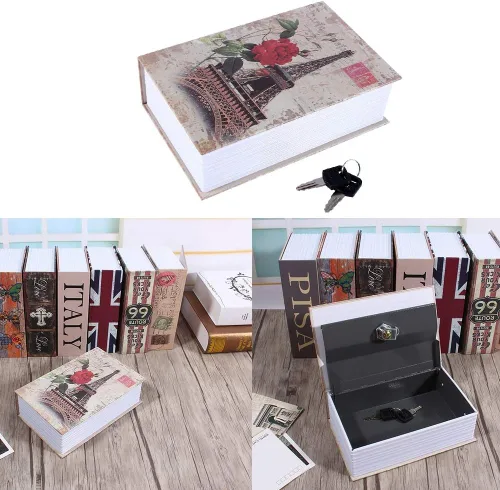 Vista 5 de Caja de seguridad secreta de libro de diccionario, caja de depósito oculta, caja de dinero oculta, caja de dinero, caja de seguridad para joyas