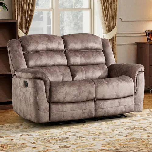 Vista 32 de EBELLO - Silla reclinable manual, sofá reclinable de tela suave con apoyabrazos y respaldo acolchado para sala de estar, dormitorio, color marrón