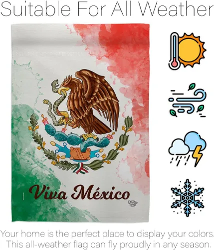Vista 6 de Ornamento Collection Viva México Casa Bandera Pack de Nación Regional Internacional Mundo País Particular Área Decoración Banner Pequeño Jardín
