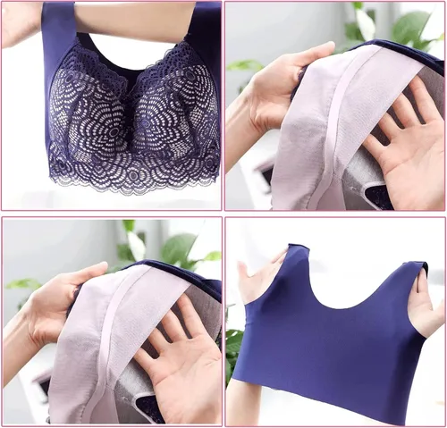 Vista 4 de Lymphvity Detoxification and Shaping & Powerful Lifting Bra Women Wireless Lace Sports Sleep Lifting Bra