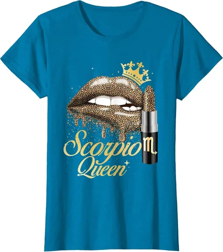 Vista 14 de Scorpio Queen - Zodiac Sign Horoscope Birthday T-Shirt Negro