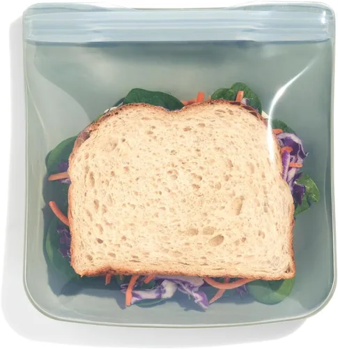 Vista 18 de W&P Porter Bolsa de almacenamiento reutilizable de silicona, sándwich (50 onzas de pie), color rubor, contenedor de almacenamiento de alimentos