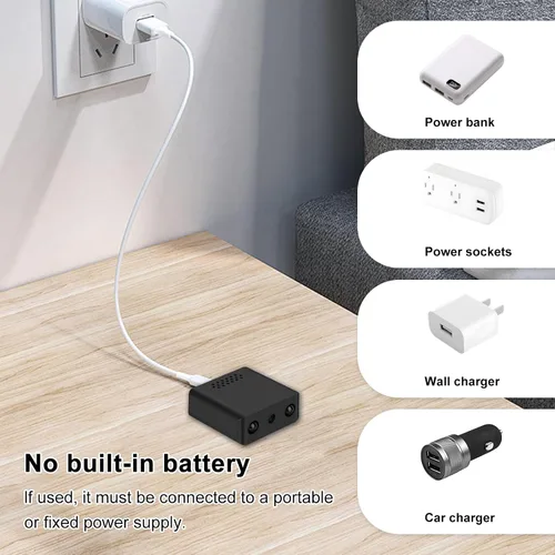 Vista 6 de Cámaras Espía Ocultas Pequeñas - Mini Cámara Niñera para Seguridad del Hogar, Cámaras Espías Ocultas, No Necesita WiFi, Grabadora de Tarjeta SD