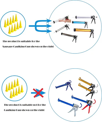 Vista 8 de Boquilla de cono para pistolas de calafateo de salchichas y a granel, utilizada para varias pistolas de llenado de salchichas estándar