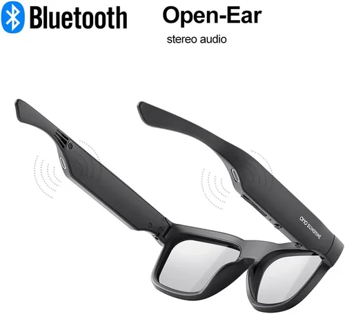 Vista 3 de OHO 1080PCamera - Lentes inteligentes Bluetooth con Bluetooth, grabación de video manos libres, protección UV, resistentes al sudor, ligeros, unisex
