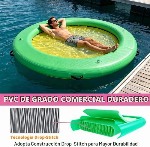 Vista 4 de Inflatable Water Hammock 4ft/6ft/8ft Round Float Ring for Adults
