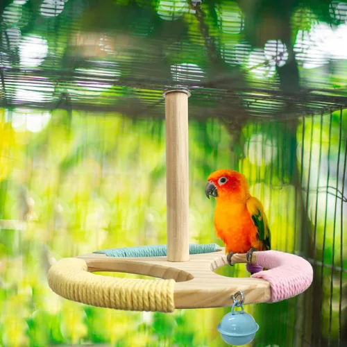 Vista 7 de Soporte giratorio para pájaros, juguete de loro para pájaros, accesorios de jaula