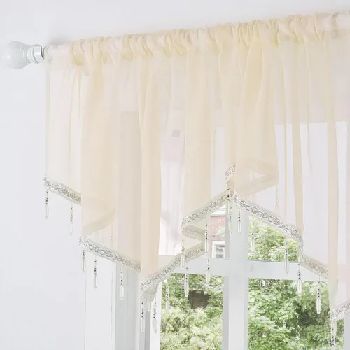 Vista 2 de Molaxhome Cortina festoneada cortina festoneada cortina transparente panel Beige